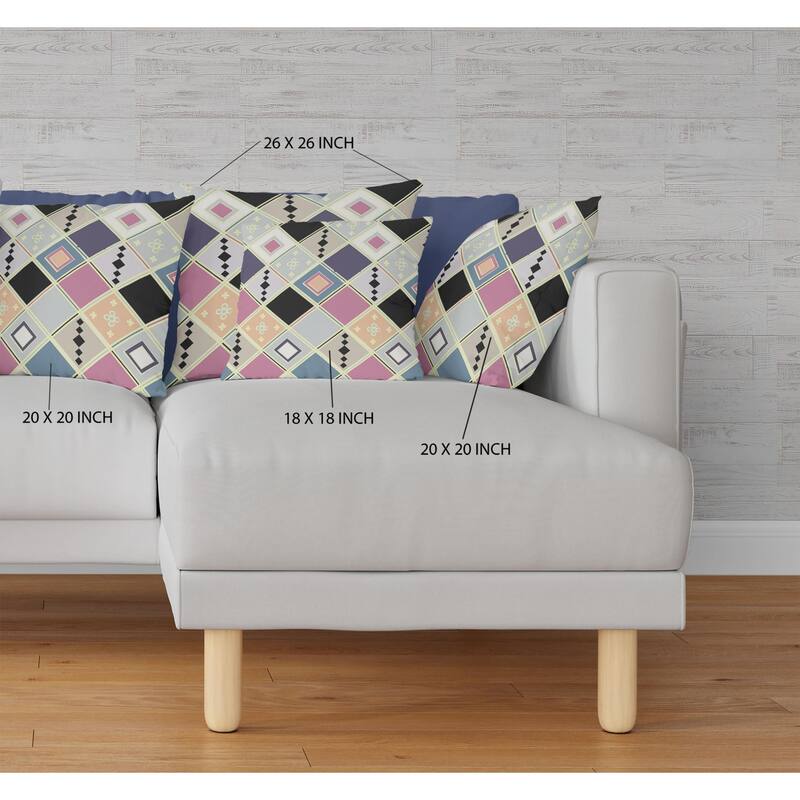 26" X 26" Pink And Gold Broadcloth Floral Throw Pillow Bed Bath